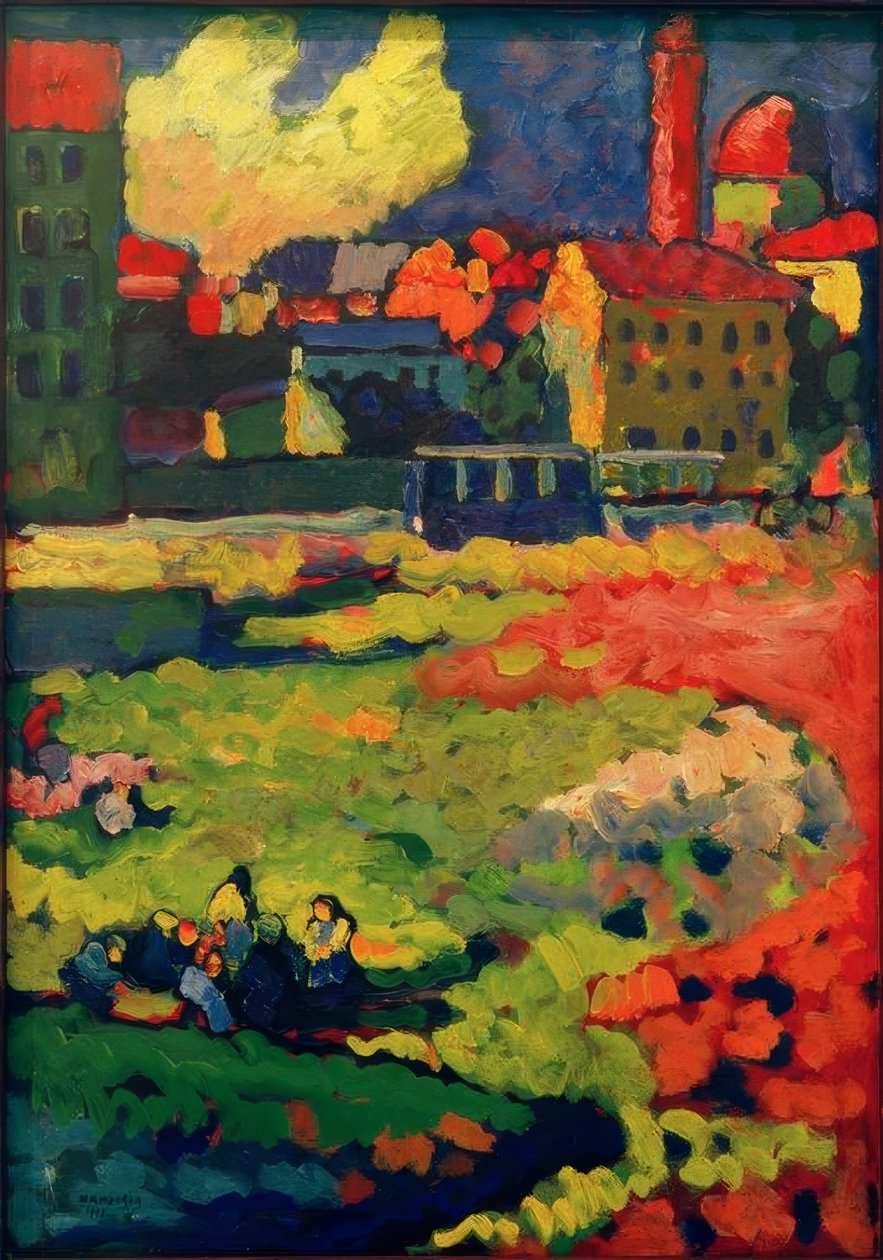 München – Voor de stad door Wassily Kandinsky