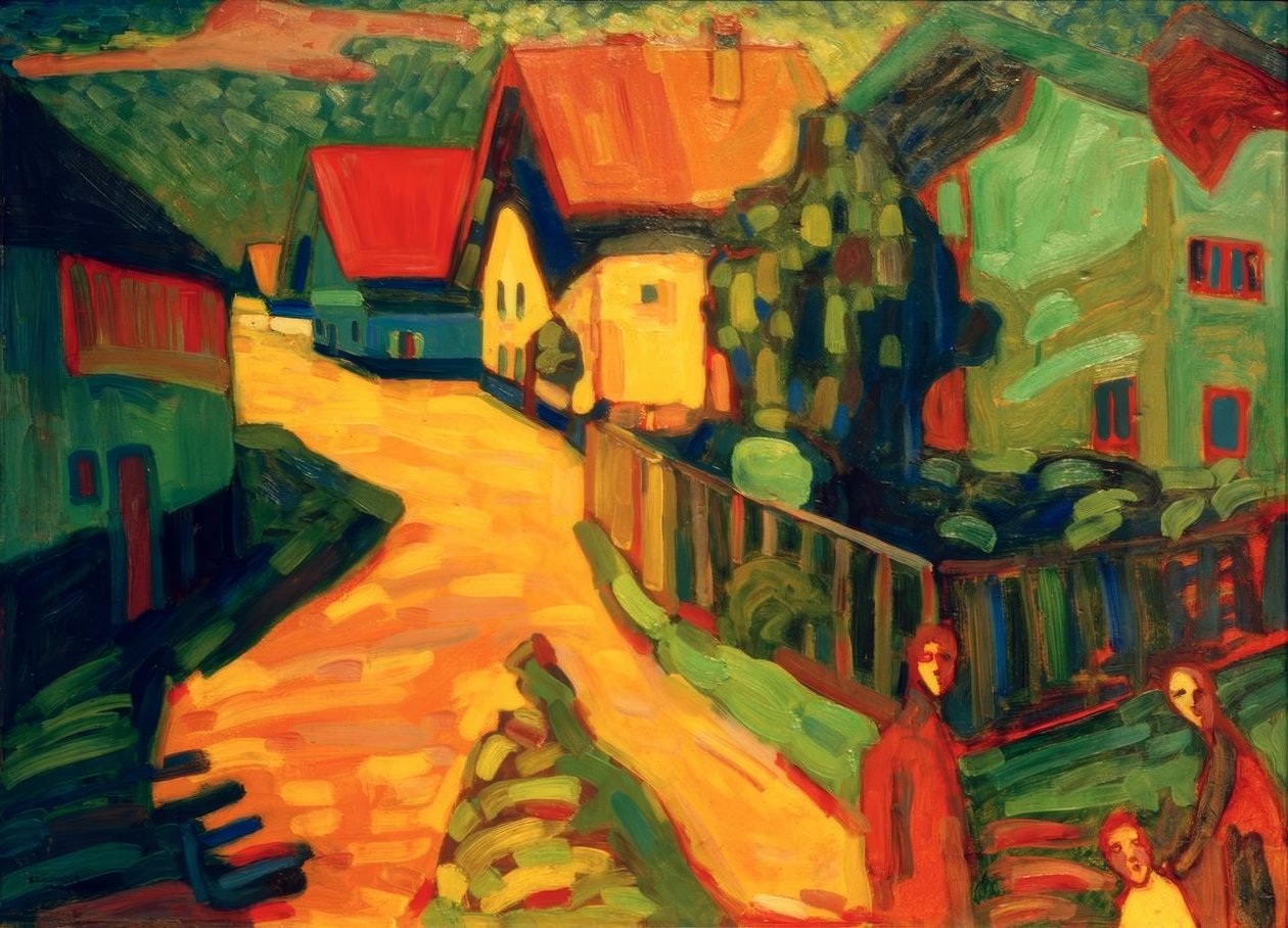 Murnau: Straat met vrouwen door Wassily Kandinsky
