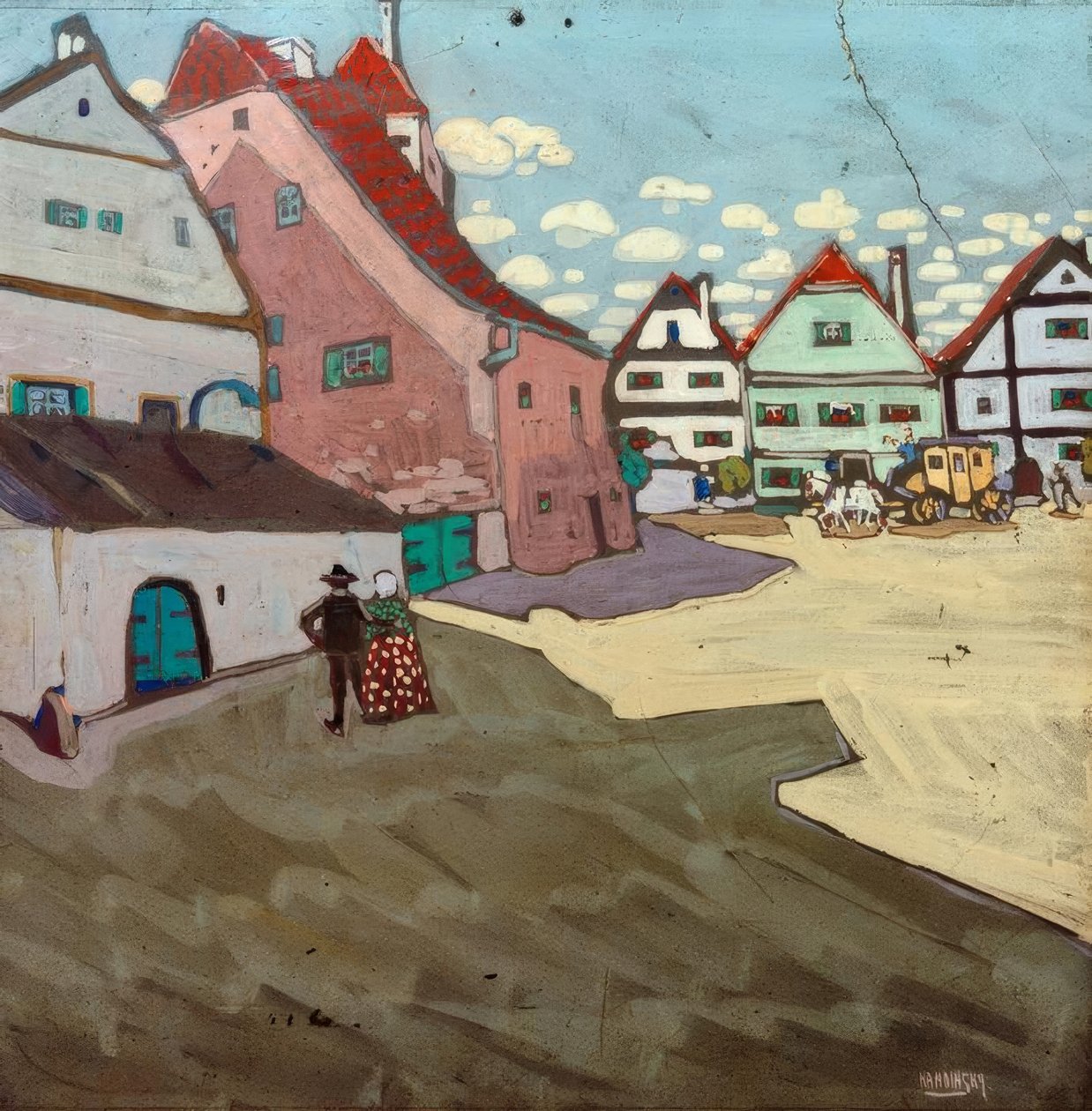 Dorp door Wassily Kandinsky