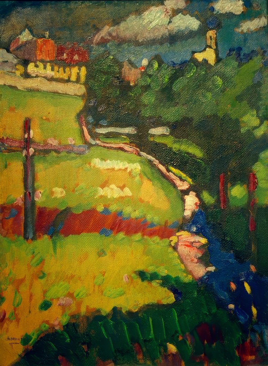 Studie voor kerk in Murnau door Wassily Kandinsky