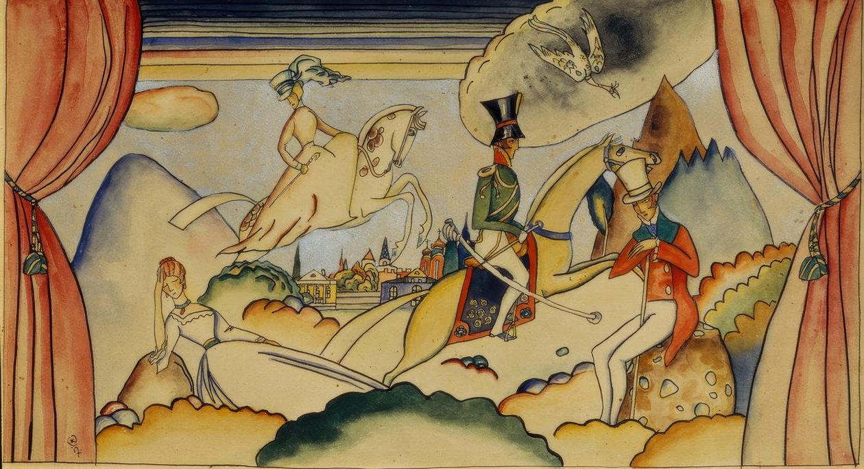 Scène met een officier door Wassily Kandinsky