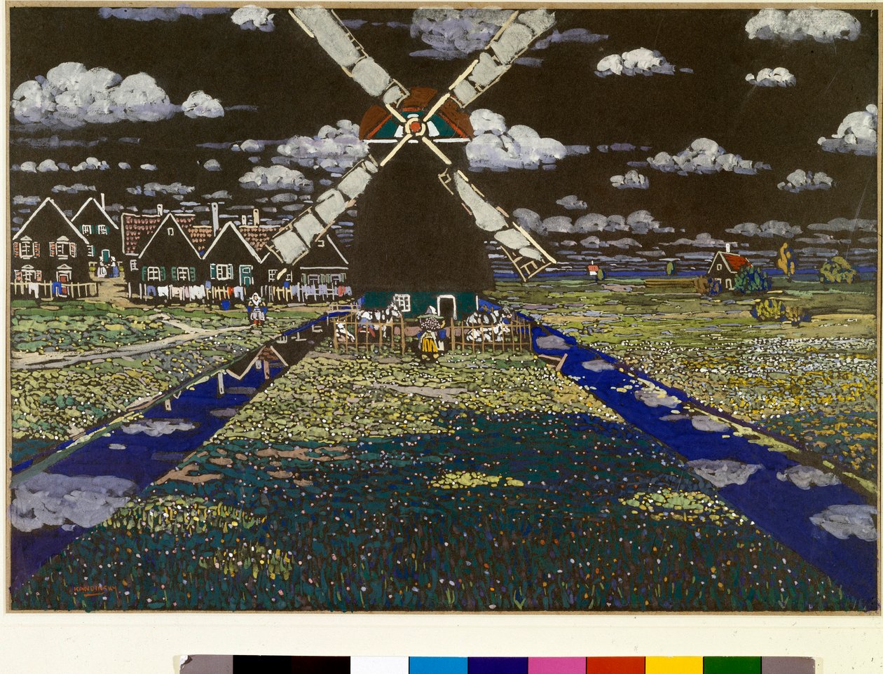 Windmolen in tempera, 1904 door Wassily Kandinsky