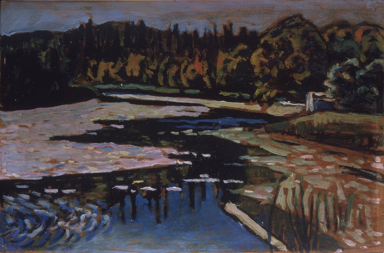 Een rivier in de herfst door Wassily Kandinsky