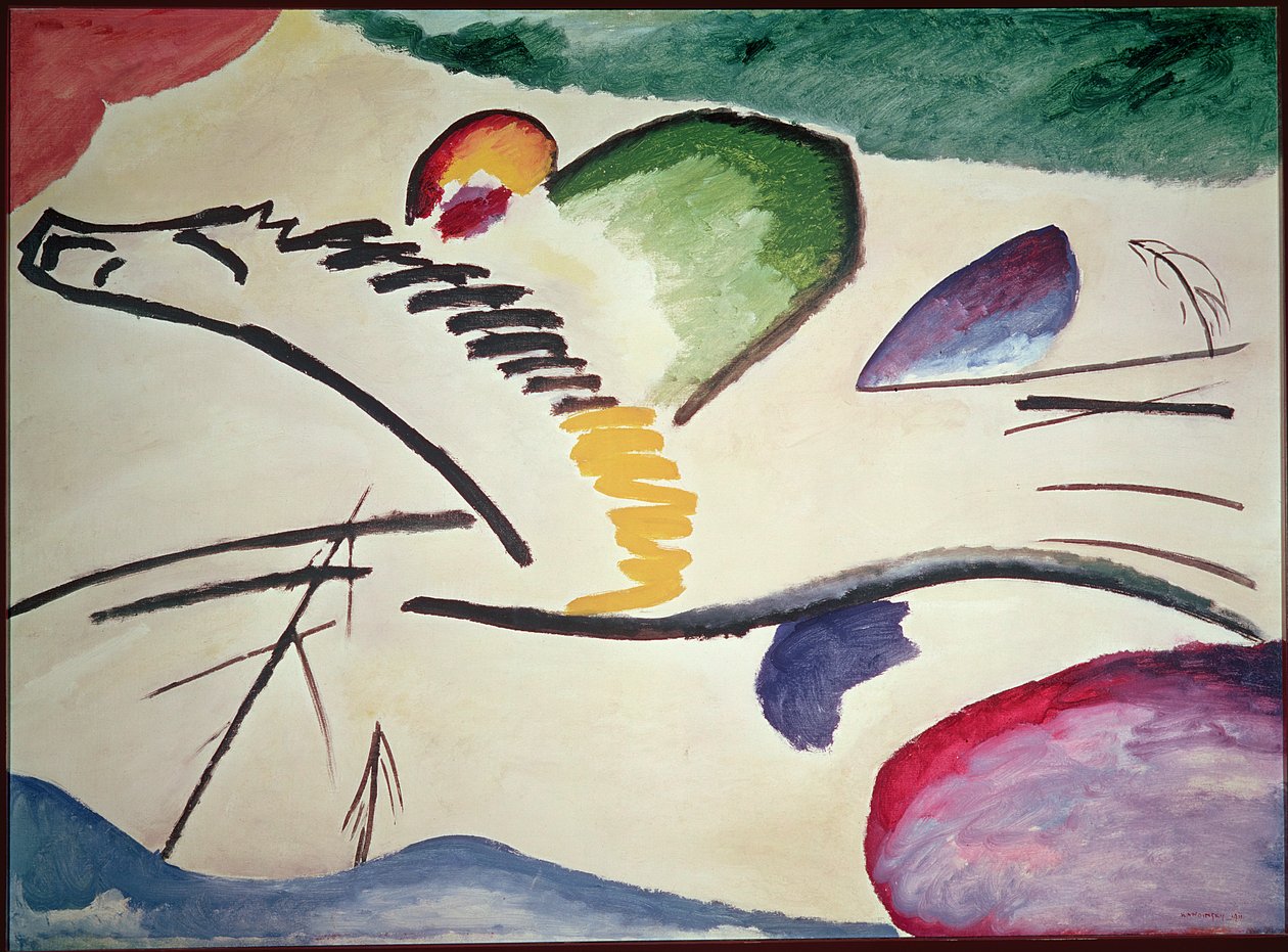 Abstract paard, 1911 door Wassily Kandinsky