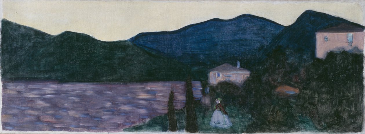 Bergachtig landschap met meer door Wassily Kandinsky