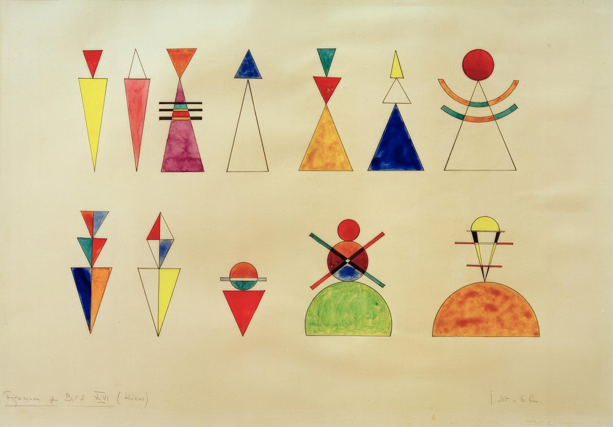 Beelden van een tentoonstelling, figuren bij beeld XVI door Wassily Kandinsky