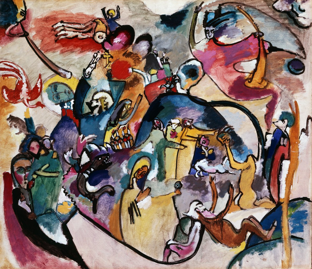 Stellen in kasteelpark II door Wassily Kandinsky