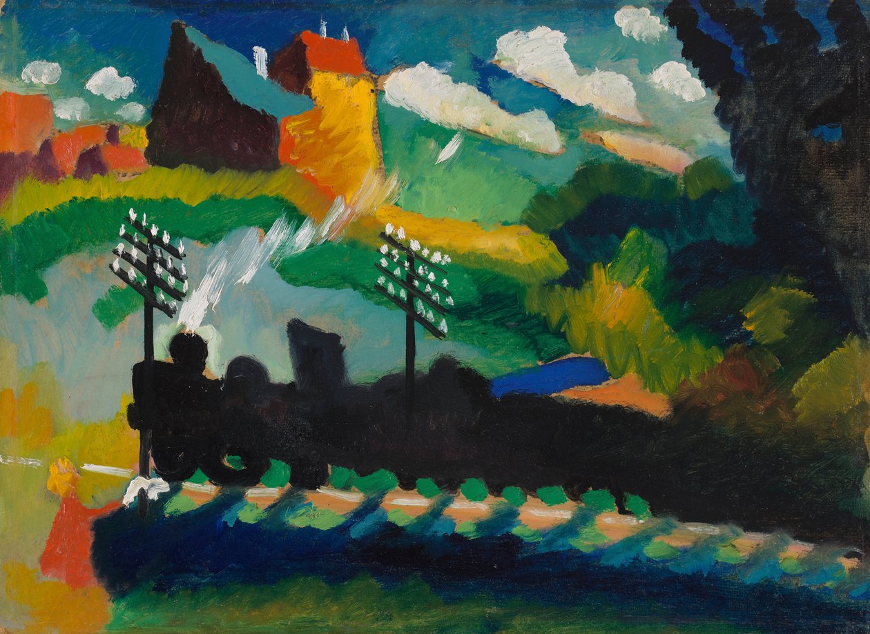 Spoorweg bij Murnau door Wassily Kandinsky