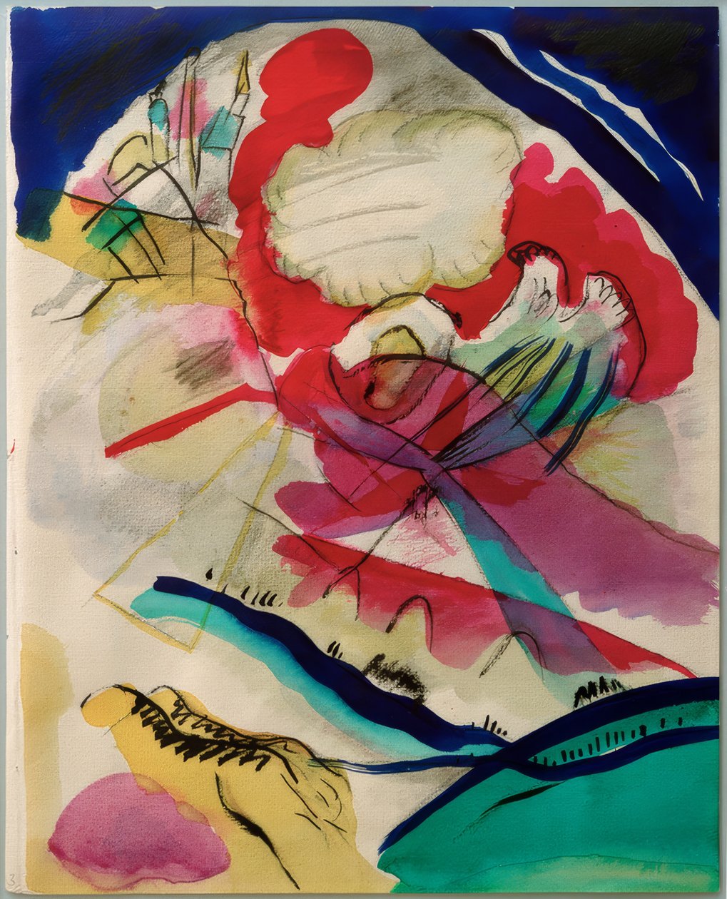 Ontwerp voor schilderij met witte lijnen door Wassily Kandinsky