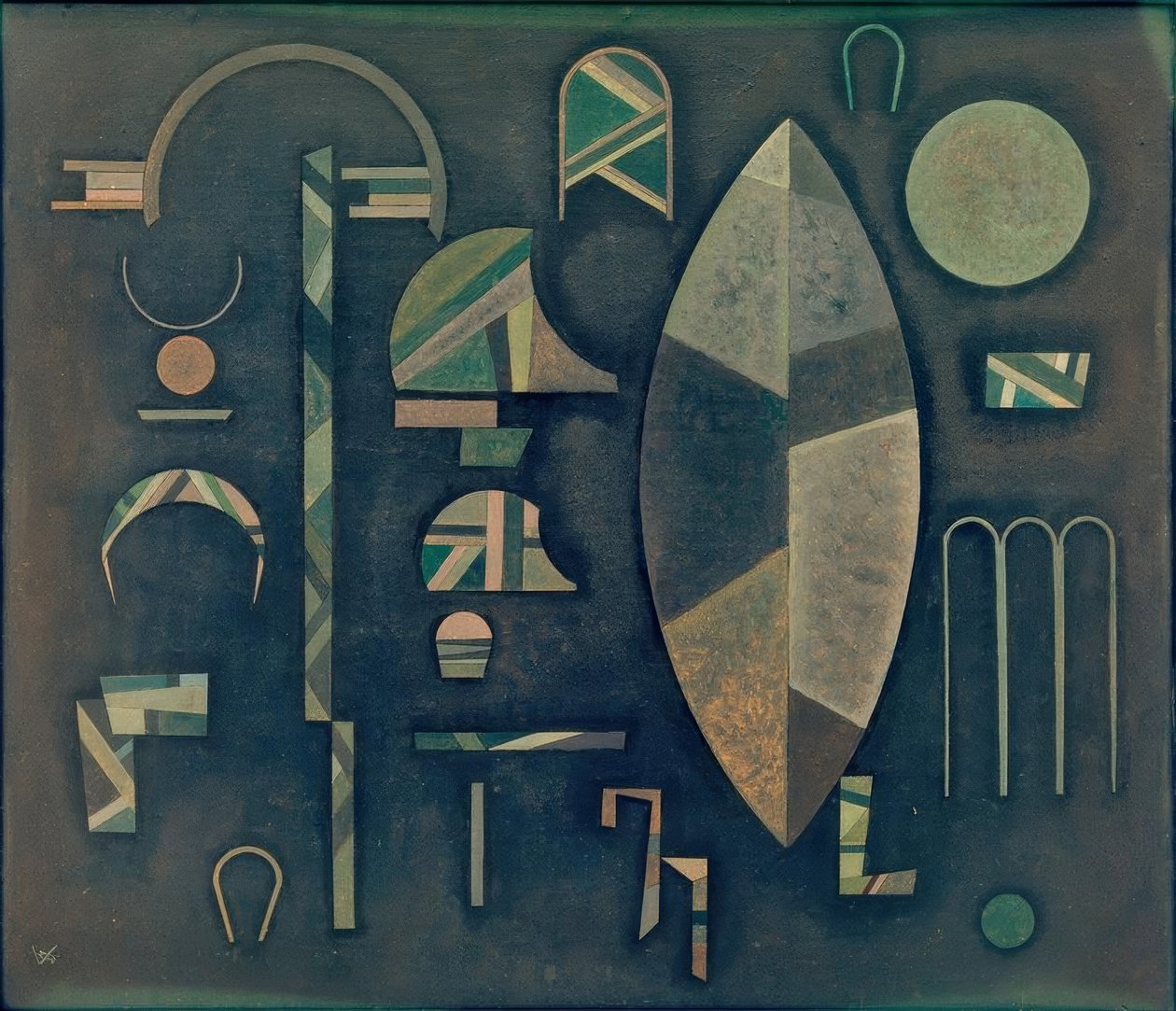 Grijze rij door Wassily Kandinsky