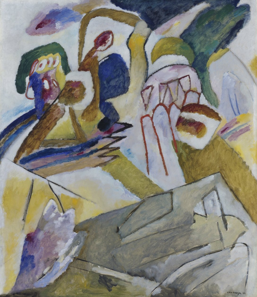 Improvisatie 18 (met grafsteen) door Wassily Kandinsky