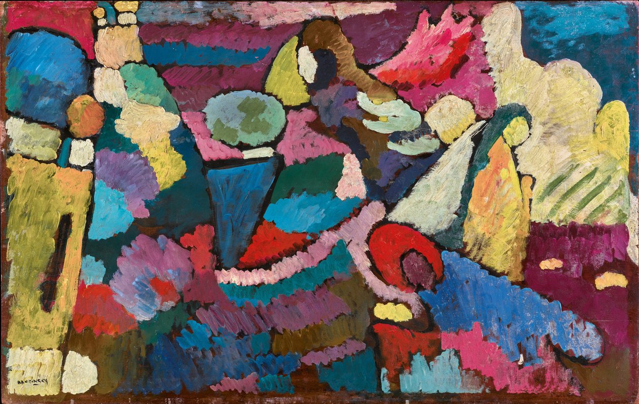 Improvisatie op mahonie door Wassily Kandinsky