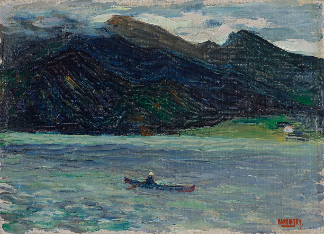 Kochel – Meer met boot door Wassily Kandinsky