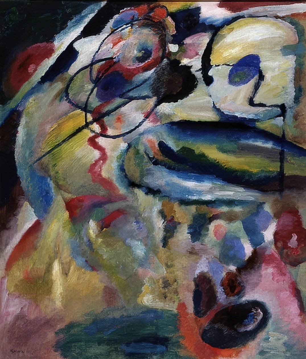 Compositie met cirkel. 1911 door Wassily Kandinsky