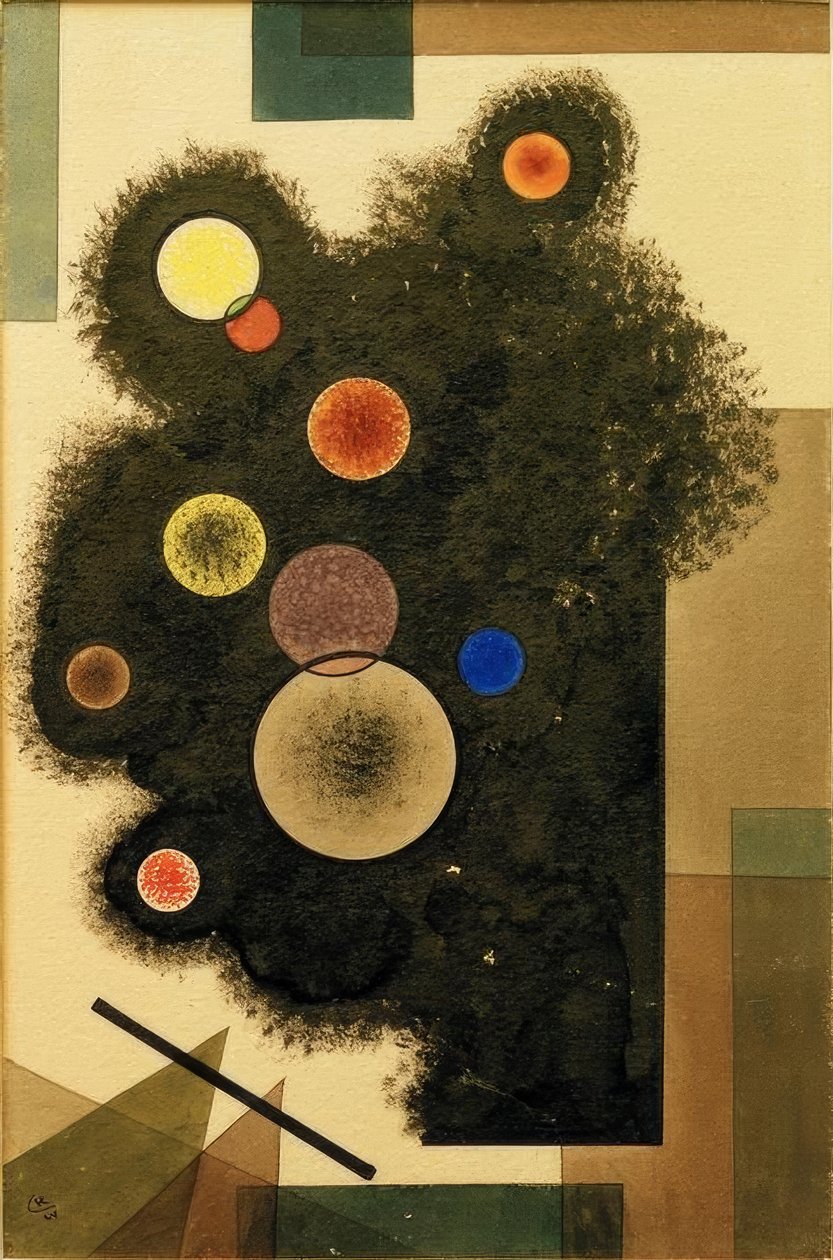 Kringen in zwart door Wassily Kandinsky