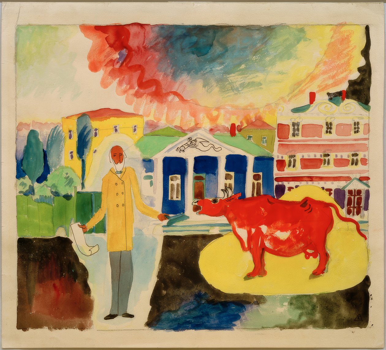 Koe in Moskou door Wassily Kandinsky