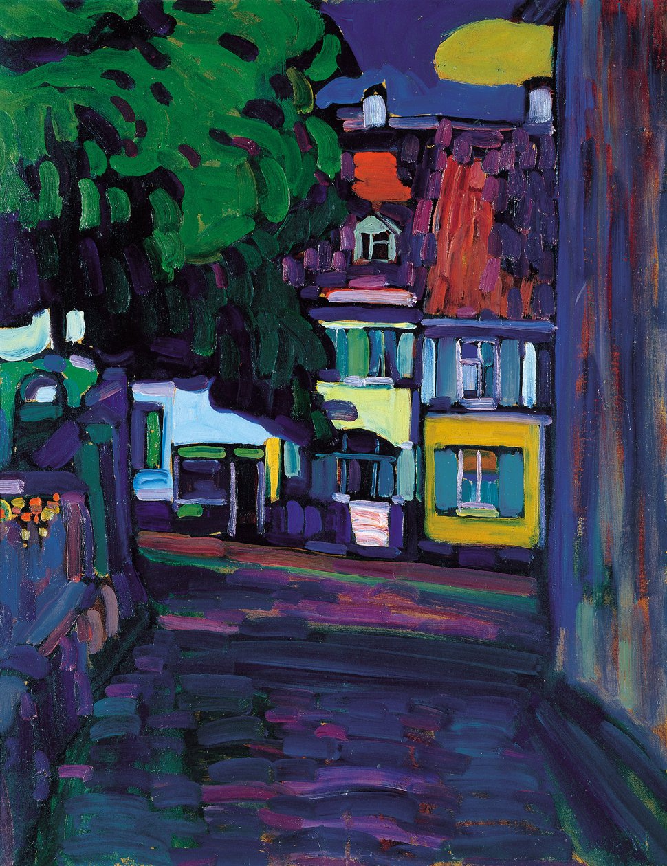 Murnau, Huizen in de Obermarkt, 1908 door Wassily Kandinsky