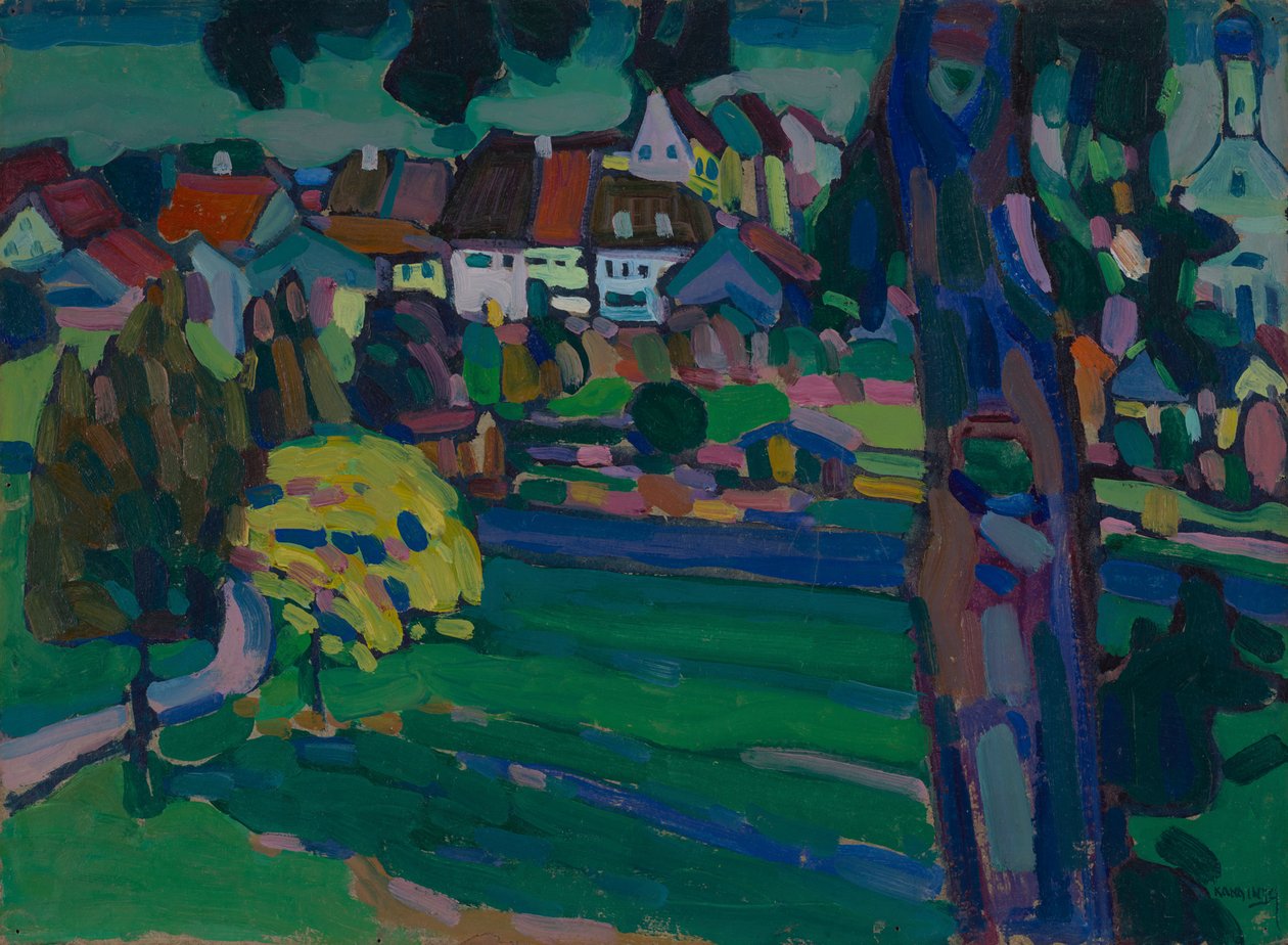 Murnau – Studie voor "Landschap met boomstam" door Wassily Kandinsky
