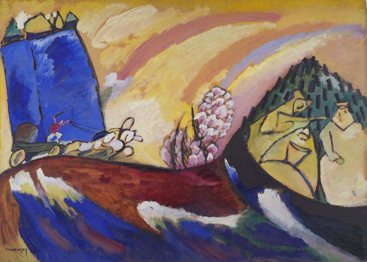 Schilderij met Troika, 18 januari 1911 door Wassily Kandinsky