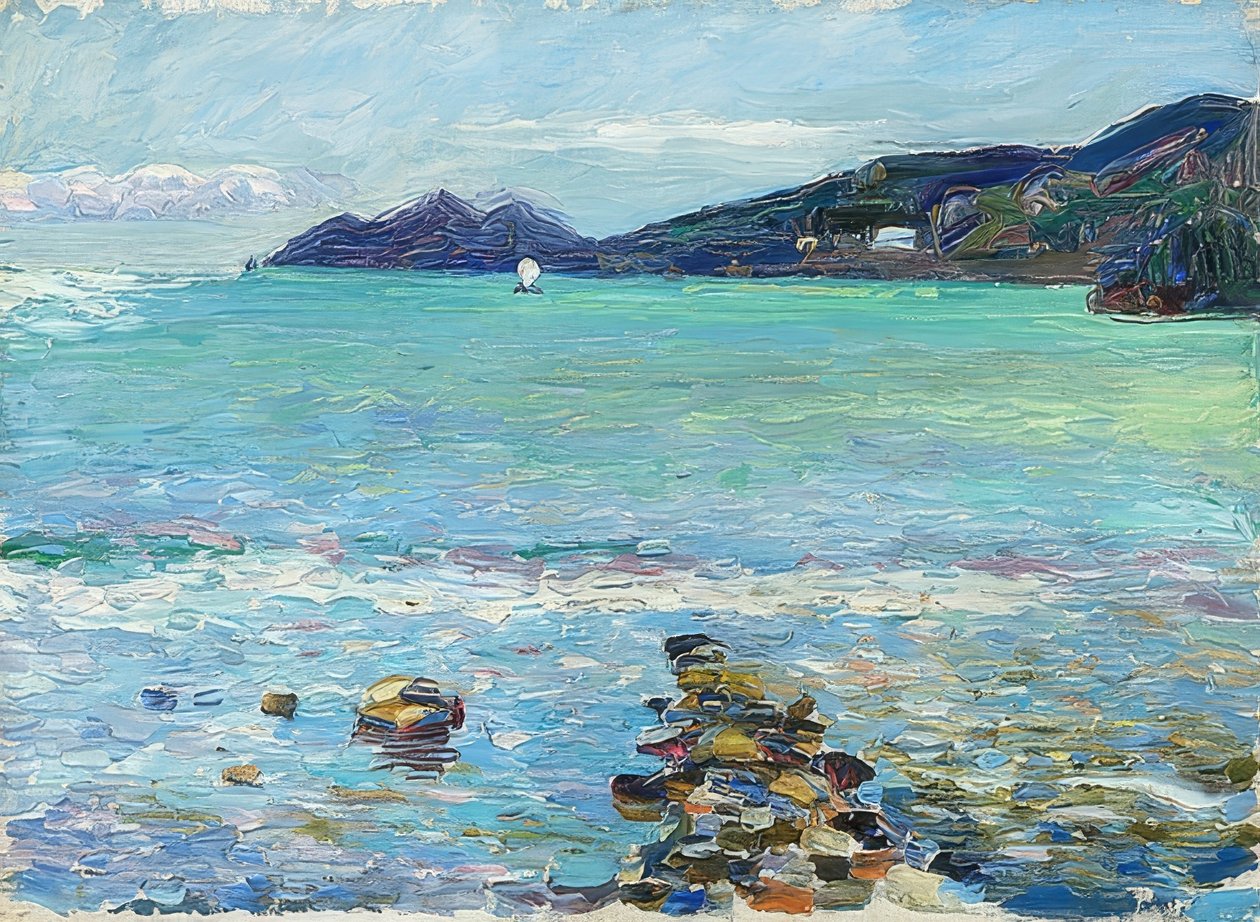 Rapallo, uitzicht op Portofino. Circa 1906 door Wassily Kandinsky