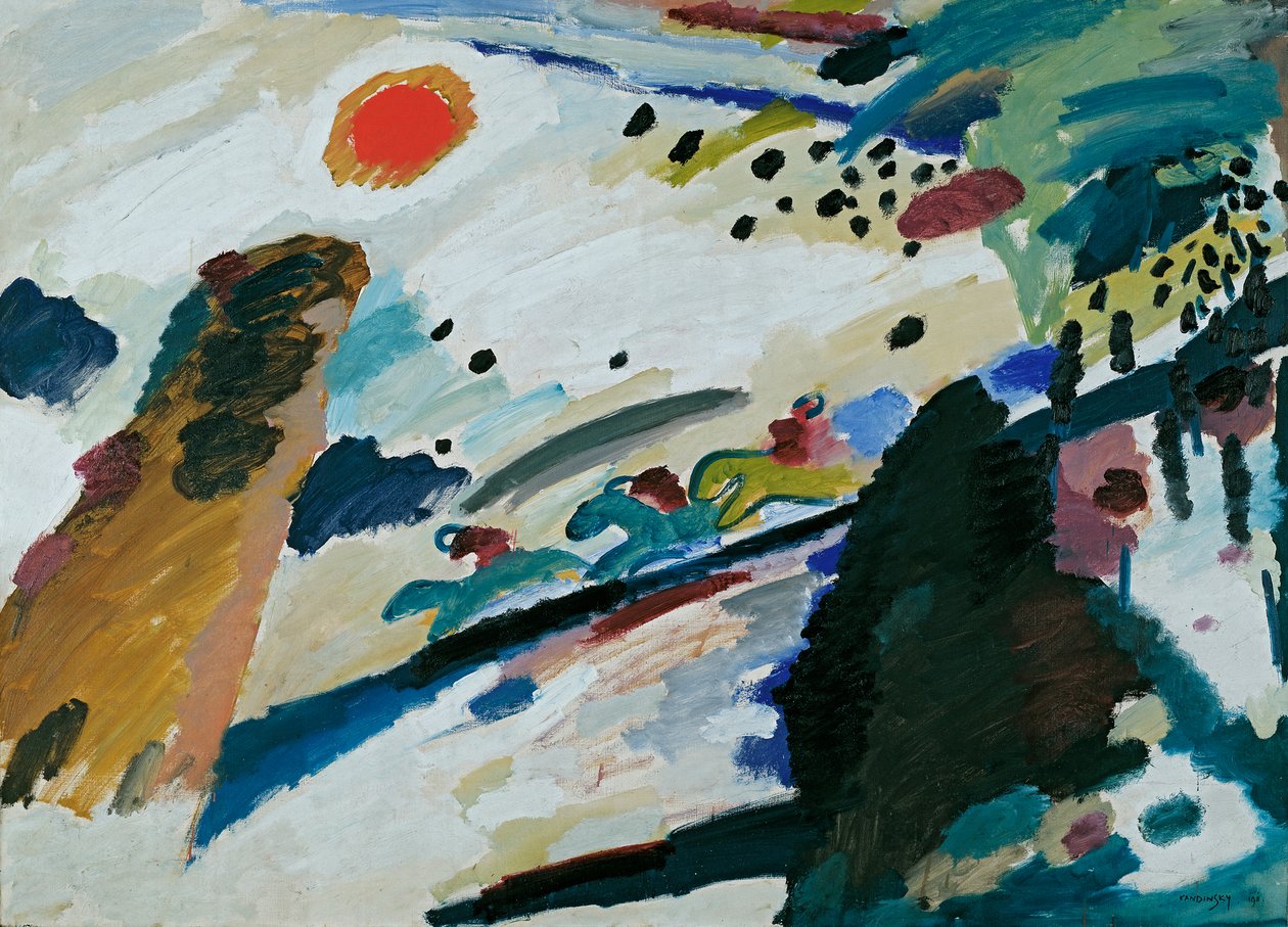 Romantisch landschap door Wassily Kandinsky