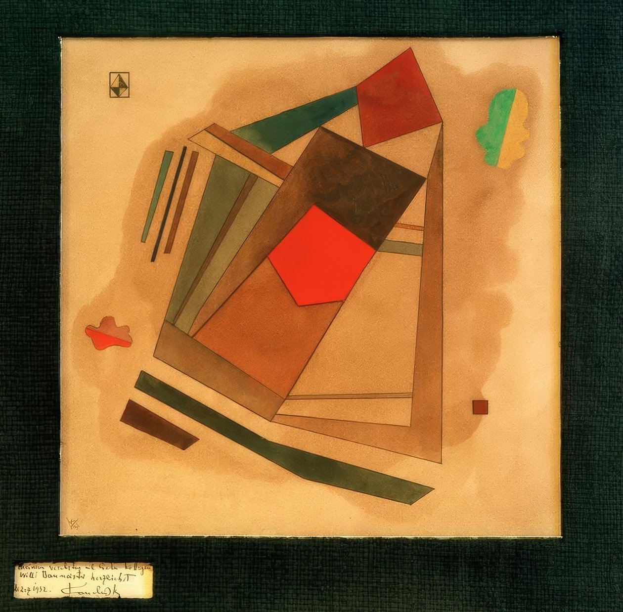 Rood in het vierkant door Wassily Kandinsky