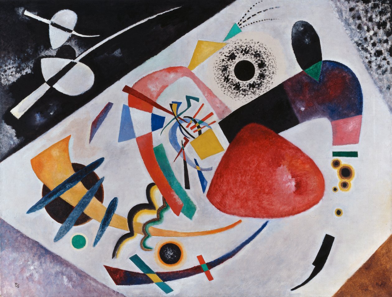 Rode vlek II door Wassily Kandinsky