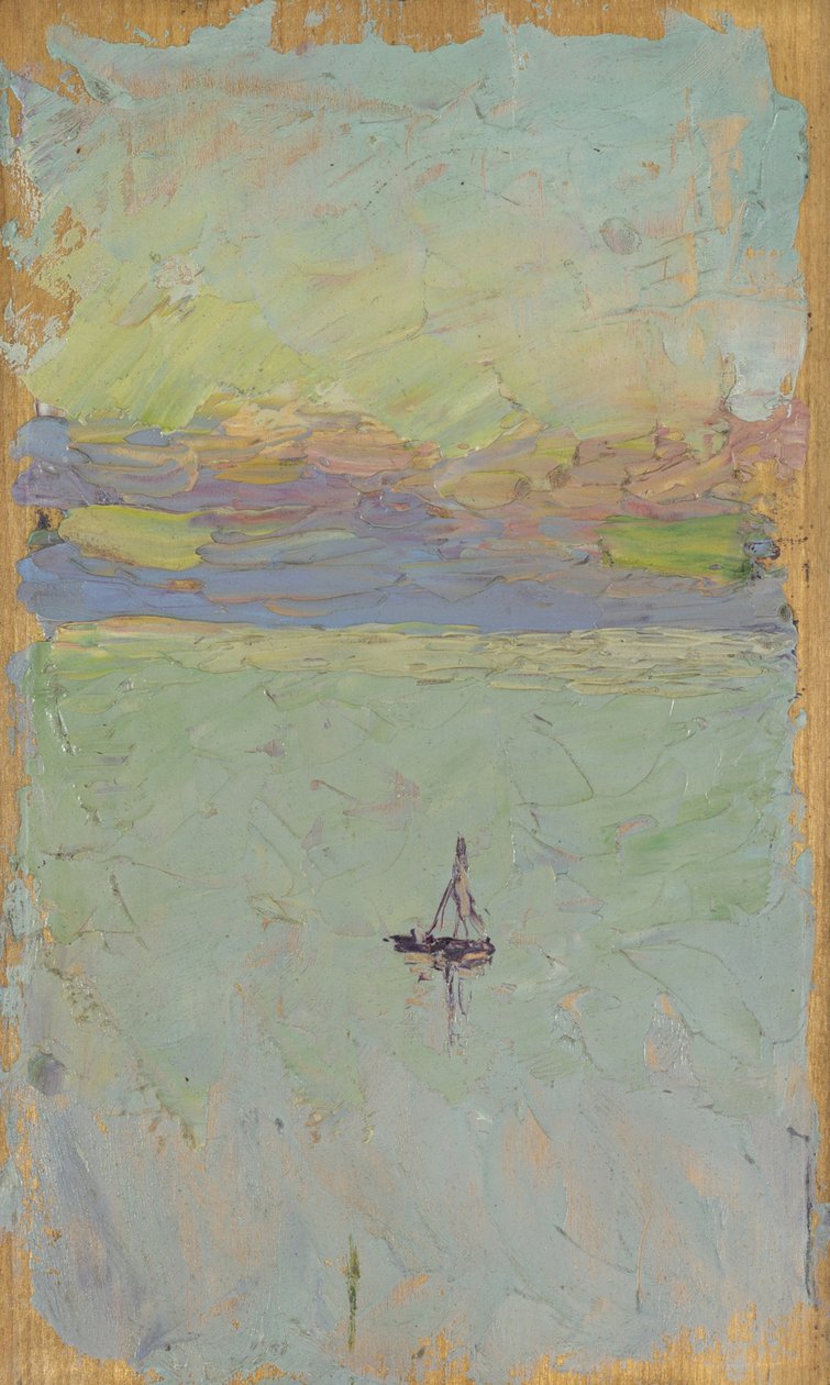 Zeilboot op zee door Wassily Kandinsky