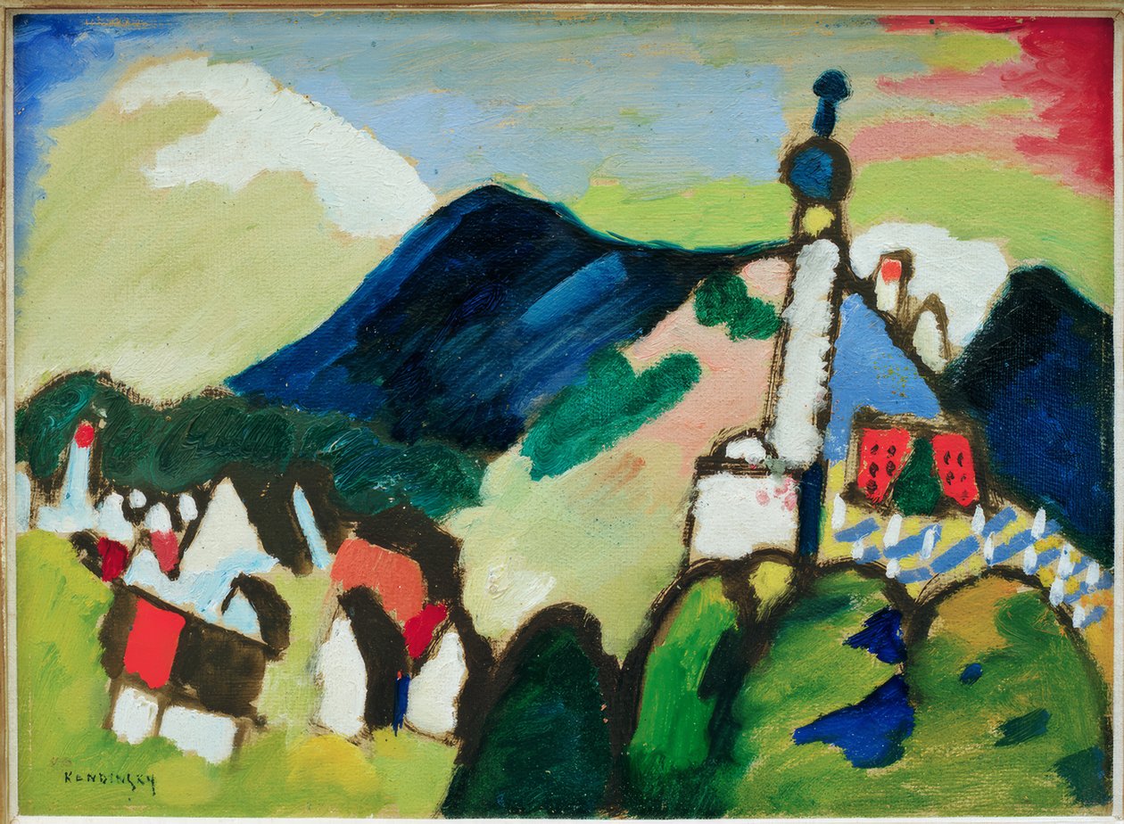 Studie voor Murnau met Kerk II door Wassily Kandinsky