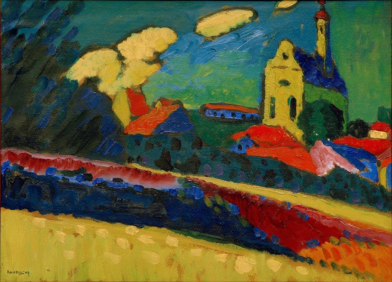 Studie voor Murnau – Landschap met kerk door Wassily Kandinsky