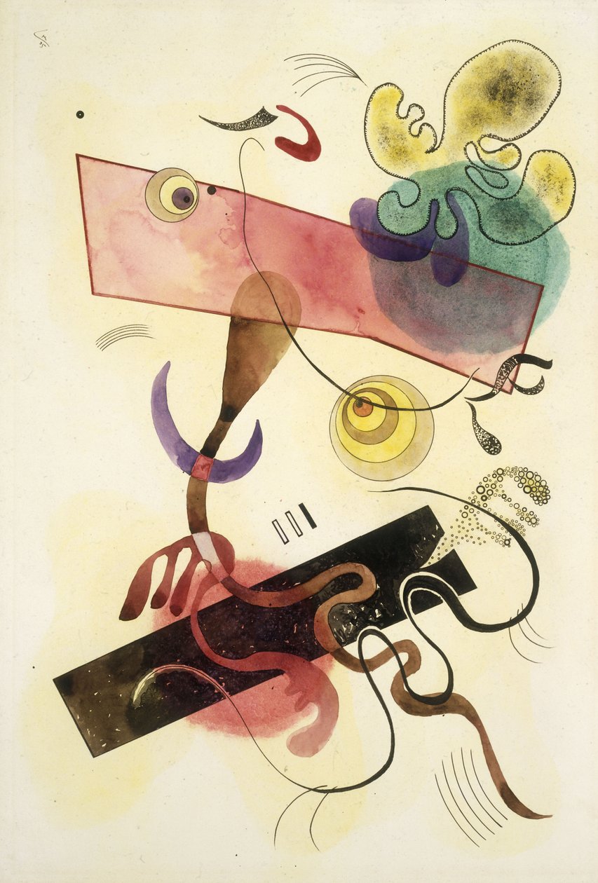 Vlekken: Groen en Roze door Wassily Kandinsky