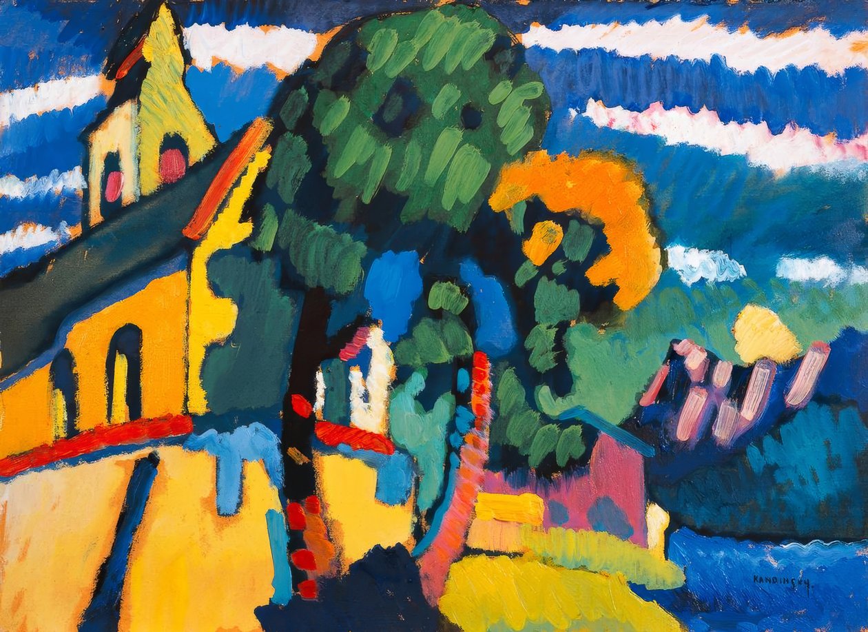 Dorpskerk in Riegsee door Wassily Kandinsky