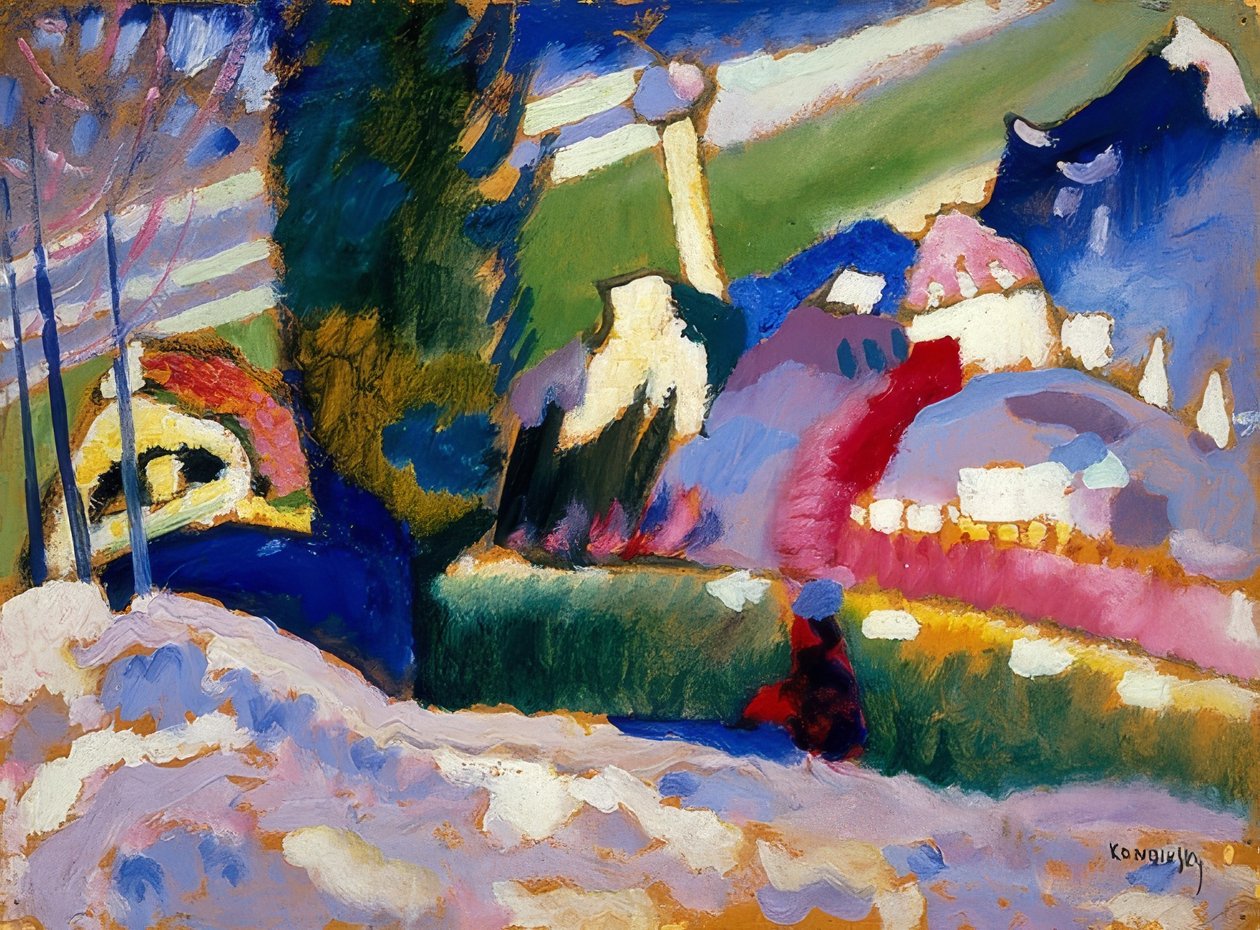 Winterlandschap met kerk door Wassily Kandinsky