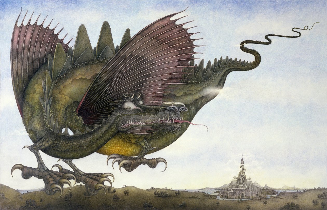 Draak in de vlucht door Wayne Anderson