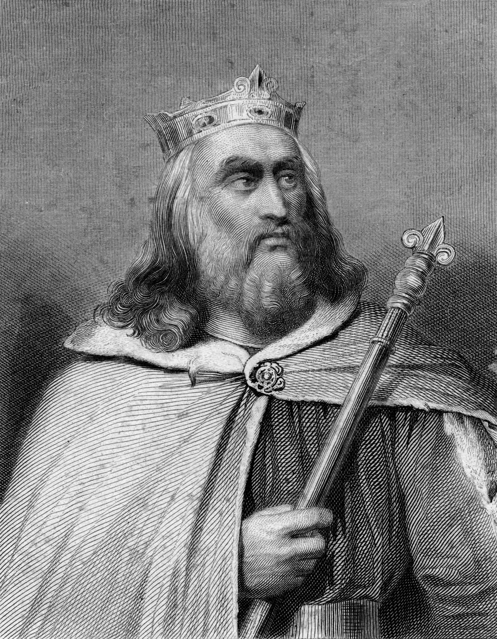 Koning Clotaire II van de Franken, 19e eeuw door Weber