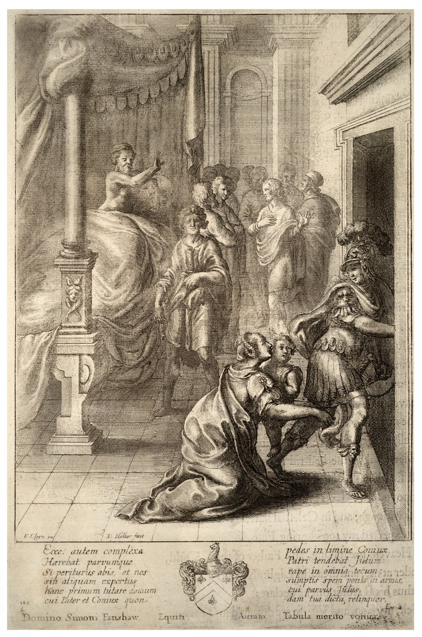 Aeneas verlaat Troje. Staat 3 door Wenceslaus Hollar