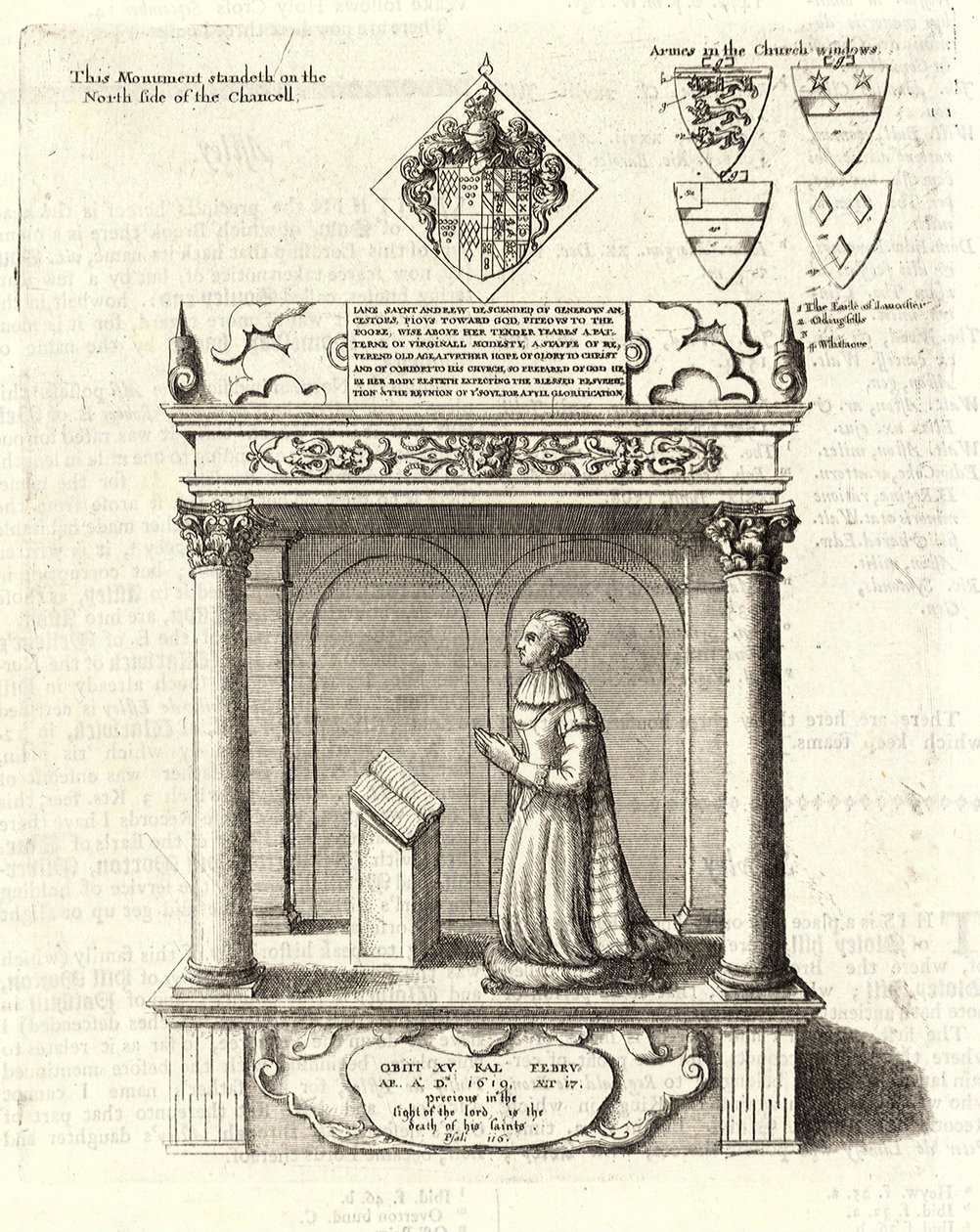 Jane St Andrew (monument). Staat 2 door Wenceslaus Hollar