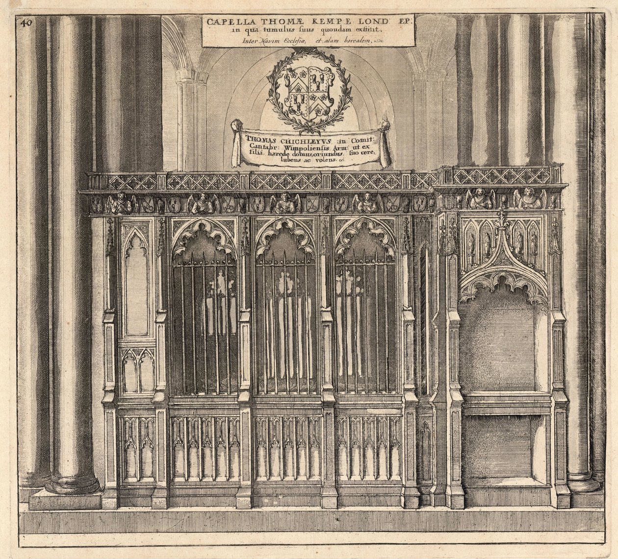 Kempe (monument) door Wenceslaus Hollar