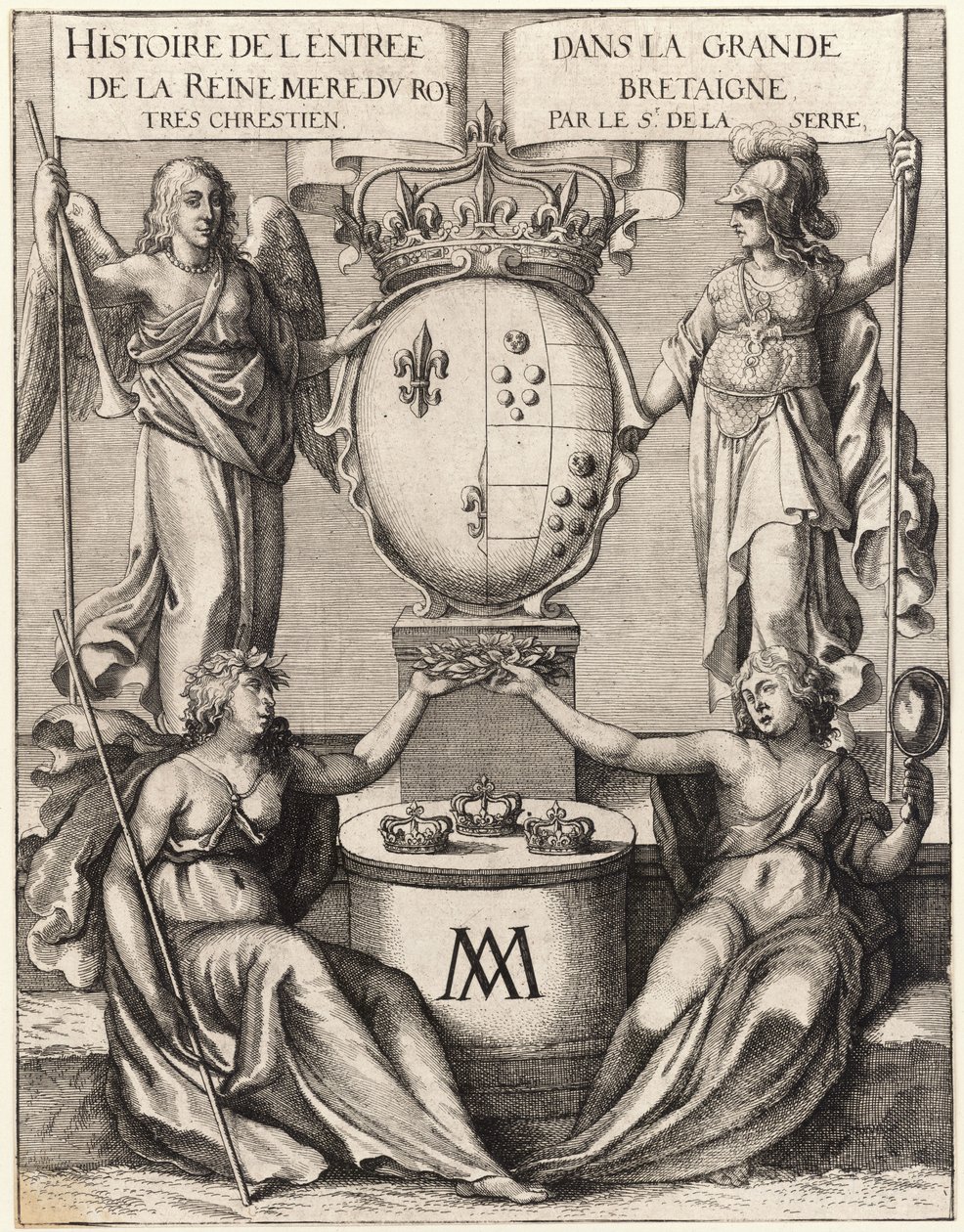 Entree van de koningin-moeder in Groot-Brittannië. Staat 2 door Wenceslaus Hollar