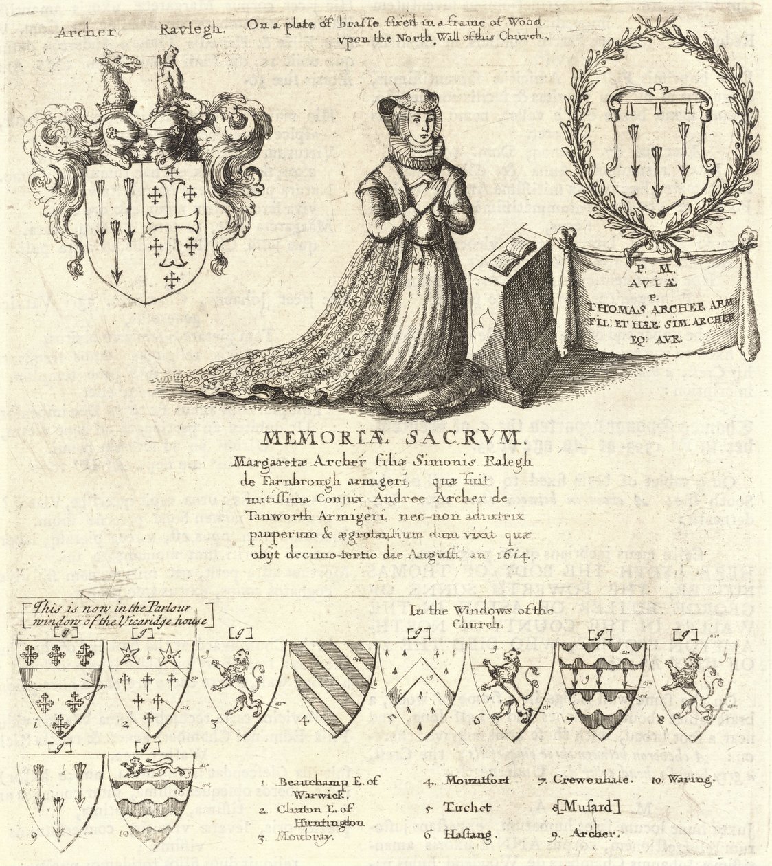 Margaret Archer (monument). Staat 2 door Wenceslaus Hollar