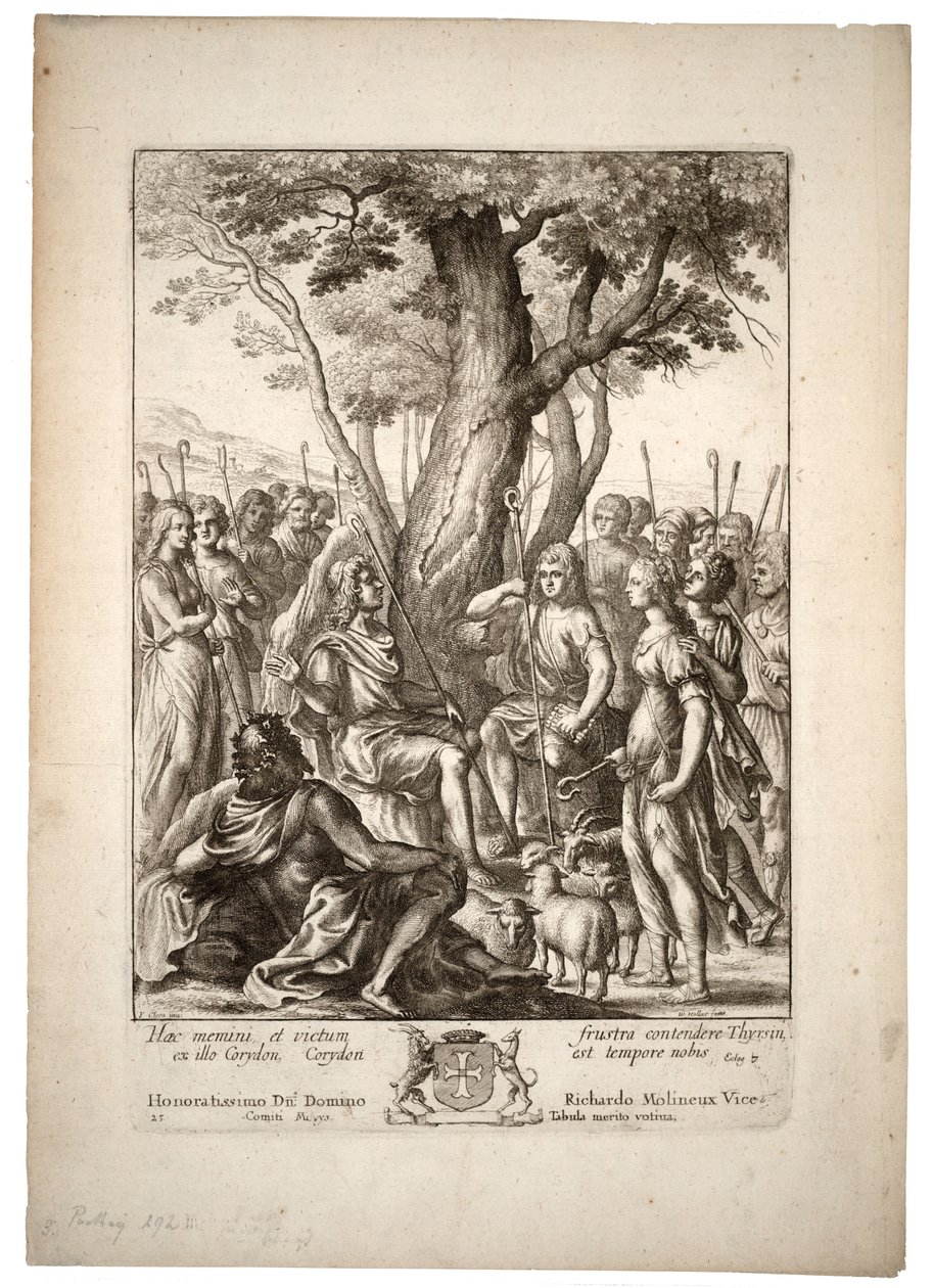 Meliboeus. Staat 3 door Wenceslaus Hollar