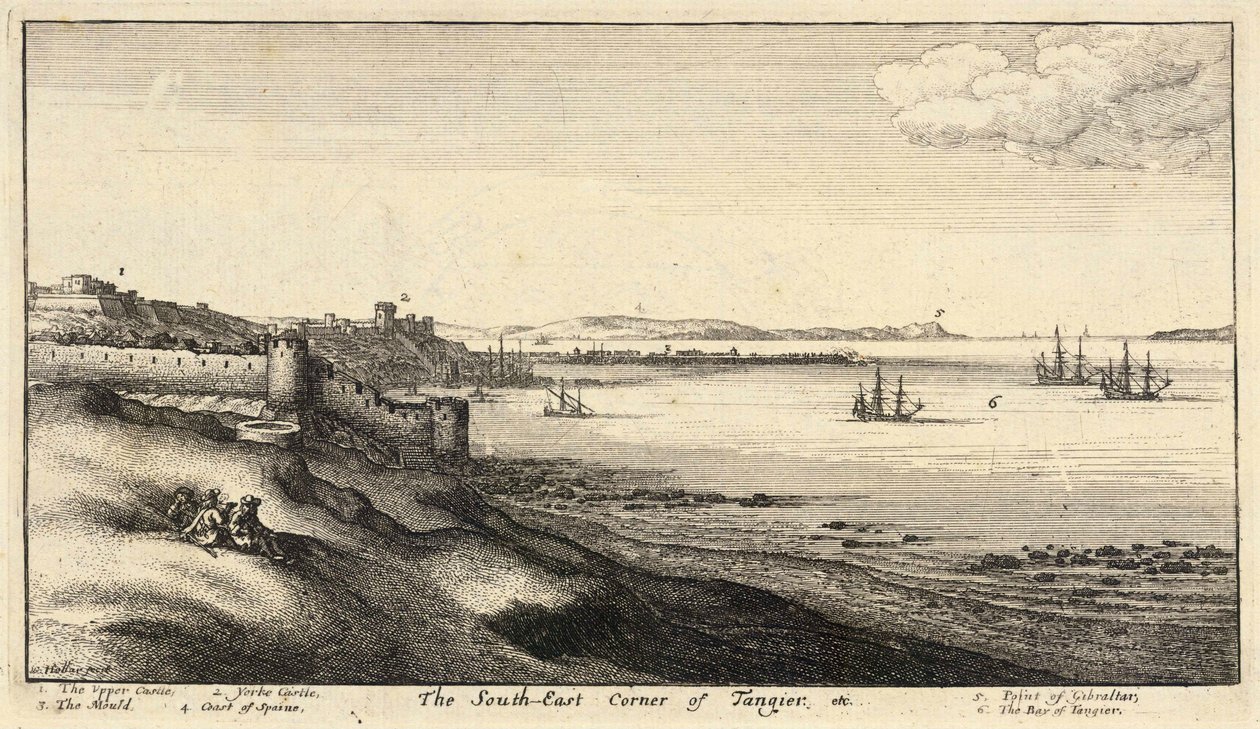 Z.O. hoek van Tanger. Staat 2 door Wenceslaus Hollar