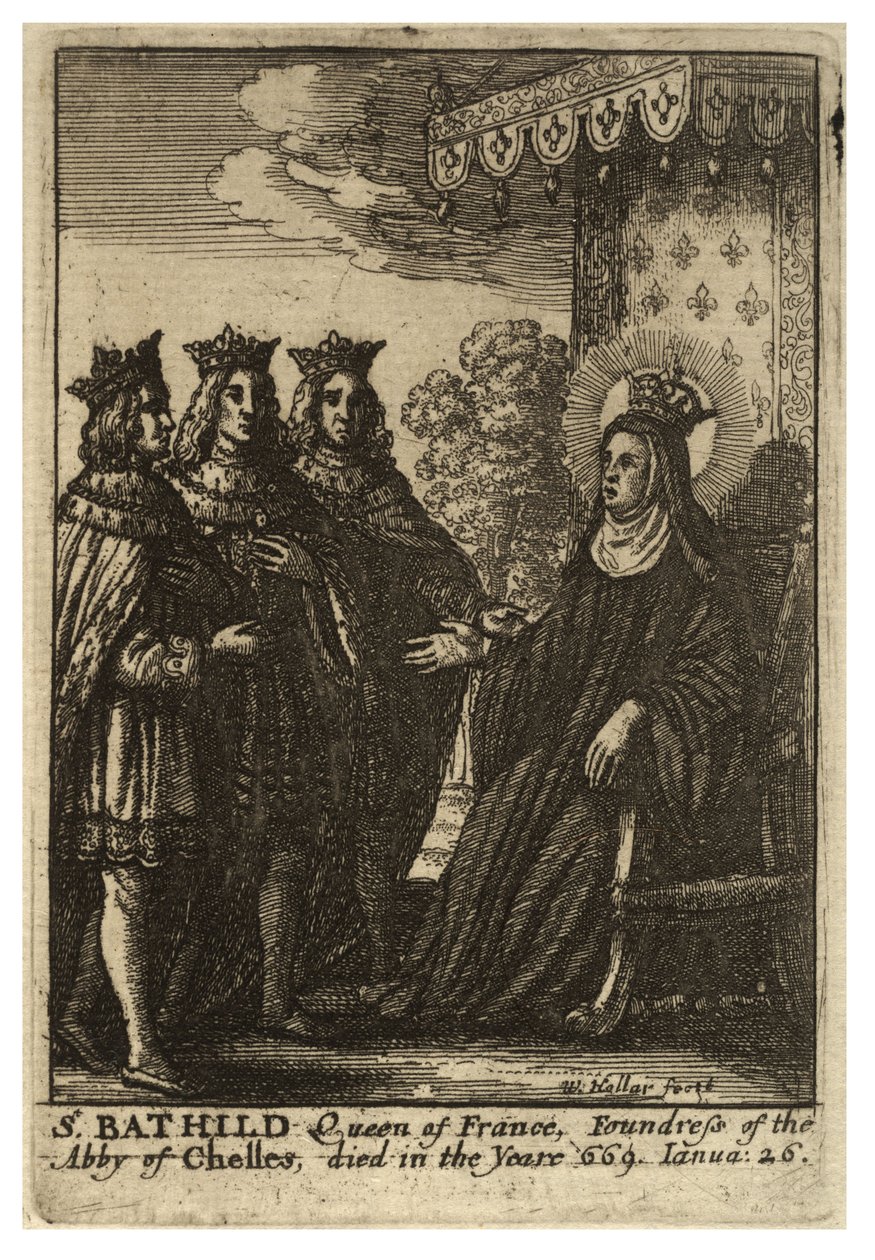 Sint Bathilde door Wenceslaus Hollar