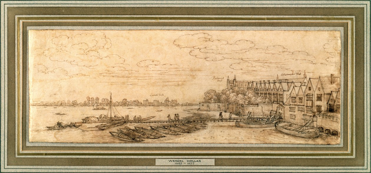 De Theems onder Westminster Pier, c.1638 door Wenceslaus Hollar