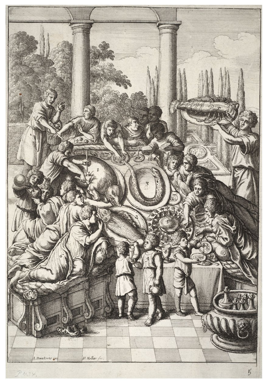 Het Banket door Wenceslaus Hollar