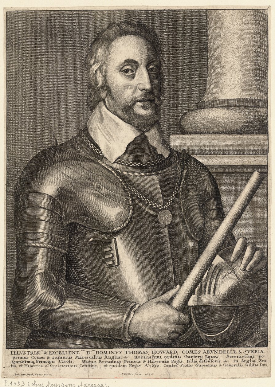 Thomas, Graaf van Arundel. Staat 2 door Wenceslaus Hollar