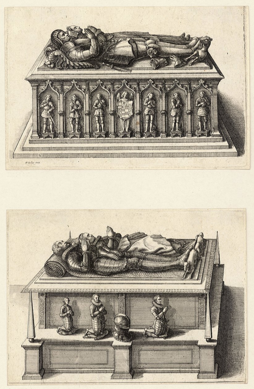 Twee graven door Wenceslaus Hollar