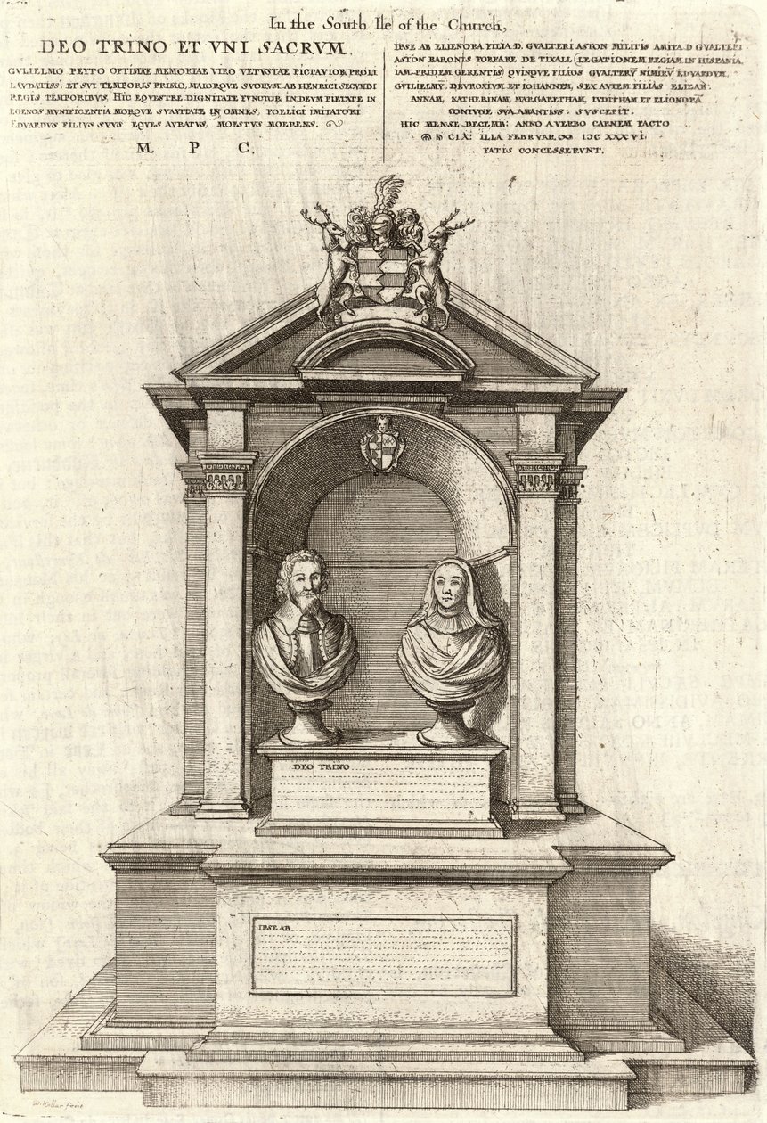 William Peto (monument) door Wenceslaus Hollar