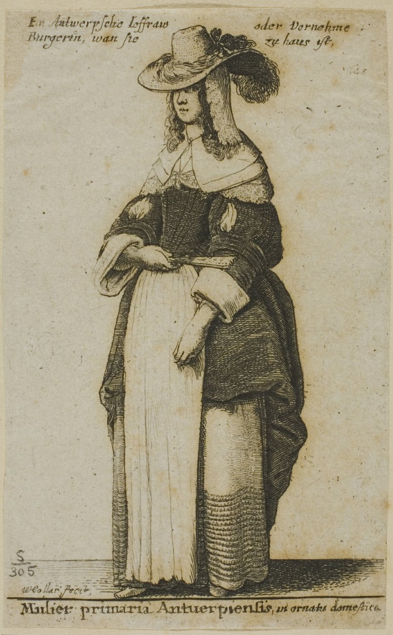 Antwerpse Vrouw door Wenceslaus Hollar