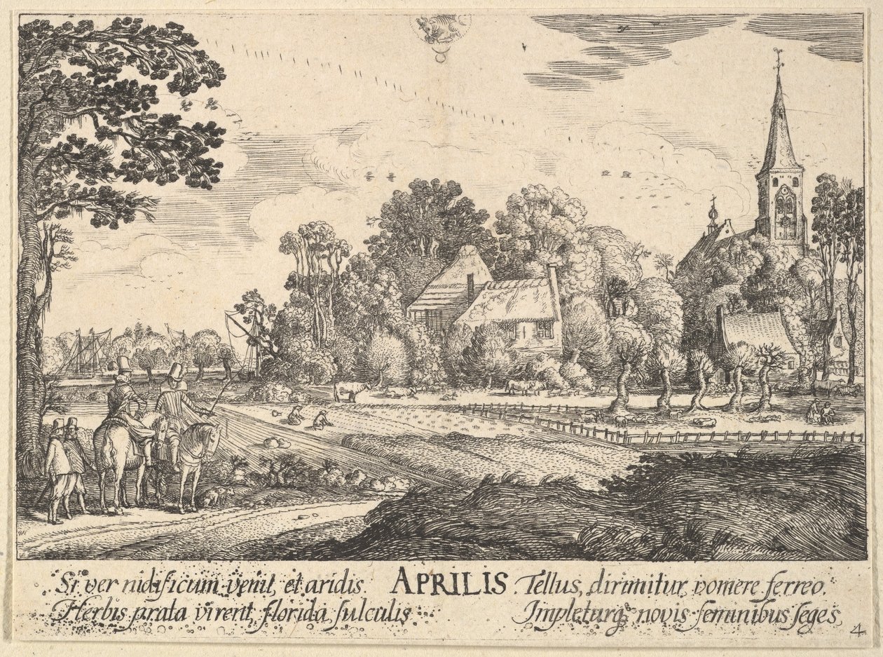 April door Wenceslaus Hollar
